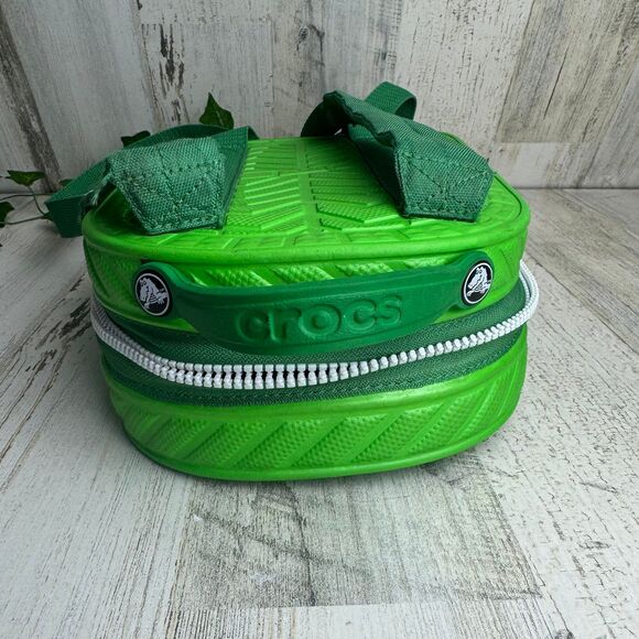Crocs Mini Backpack Neon Green White Zipper Kids Book Bag - Picture 6 of 9